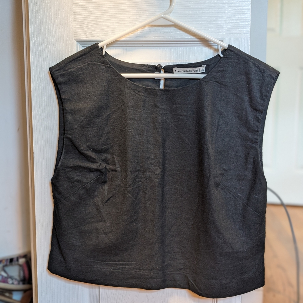 Abercrombie & Fitch Black Sleeveless Boxy Top